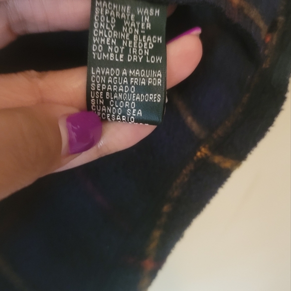 Ralph Lauren Blue Green Red Hooded Plaid Coat Jacket Vest - Picture 8 of 9